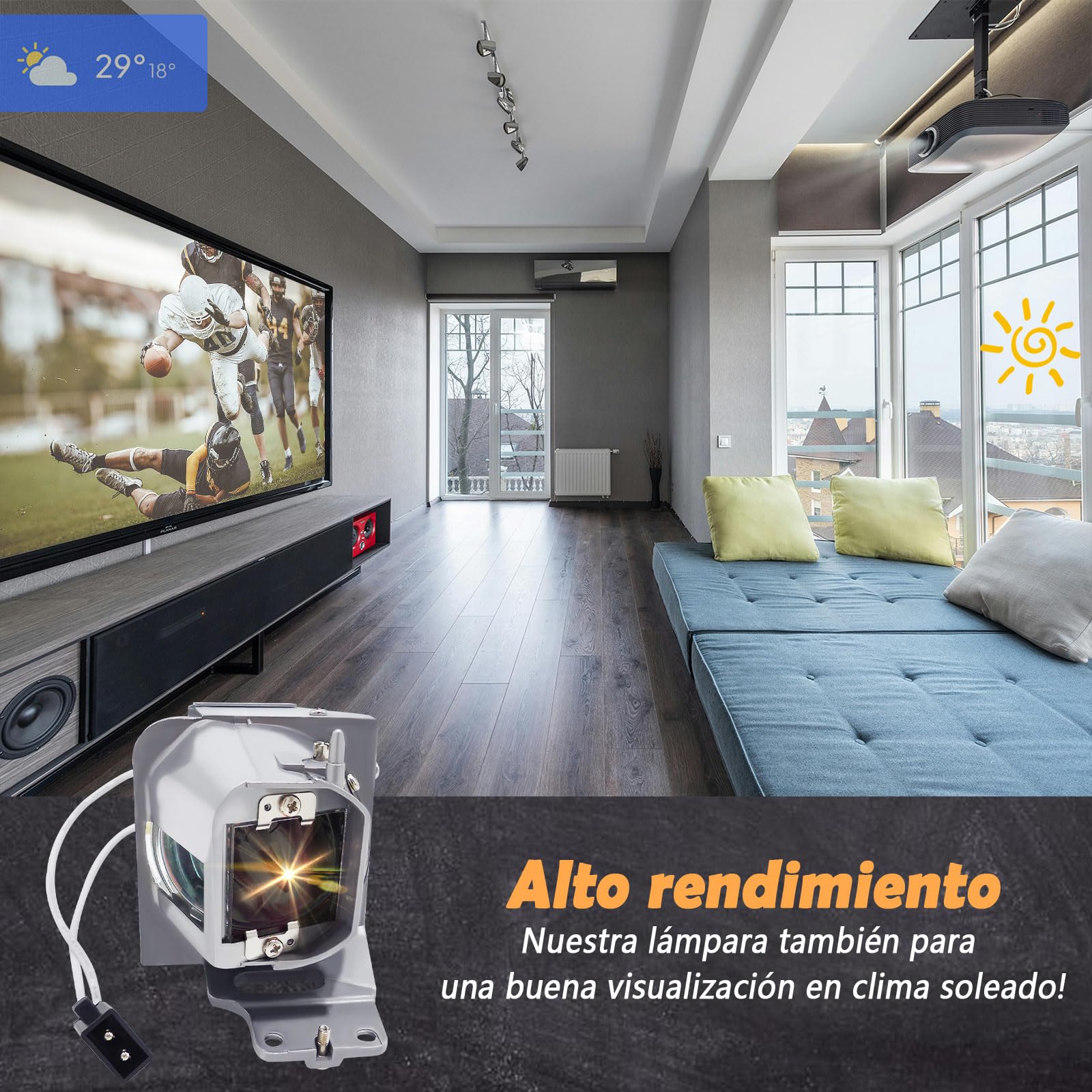 MC.JK211.00B MCJK21100B A+ Calidad Bulbo Lámpara de repuesto para proyector con carcasa Compatible con Acer S1283E / S1283HNE / S1383WHNE / H6517ST / H6517BD