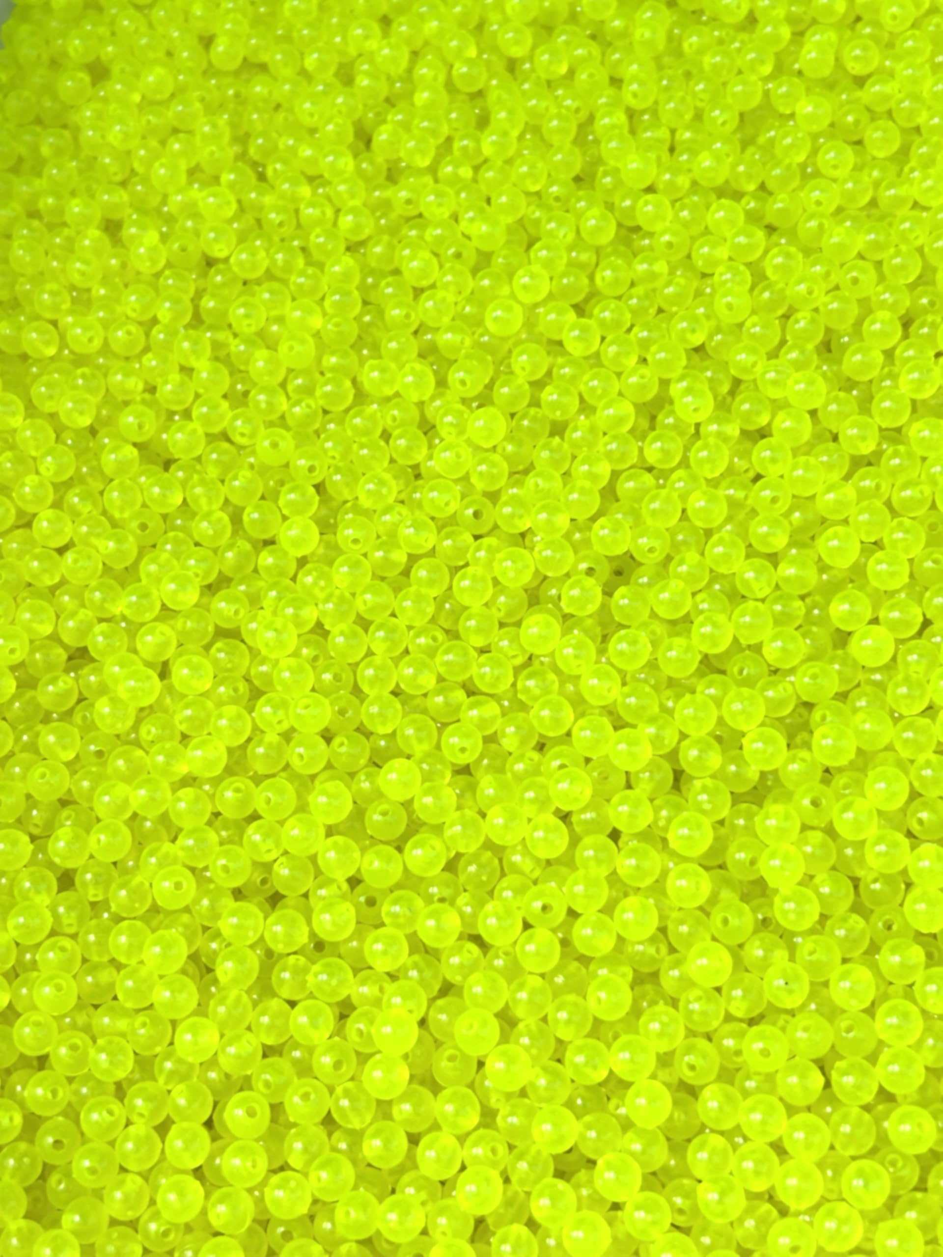 Round Plastic Fishing Bead 4mm, 6mm, 8mm for Fishing Baits & Lures 100-1000 Pack Both Freshwater & Saltwater Hard Plastic Balls for Fishing Spinner