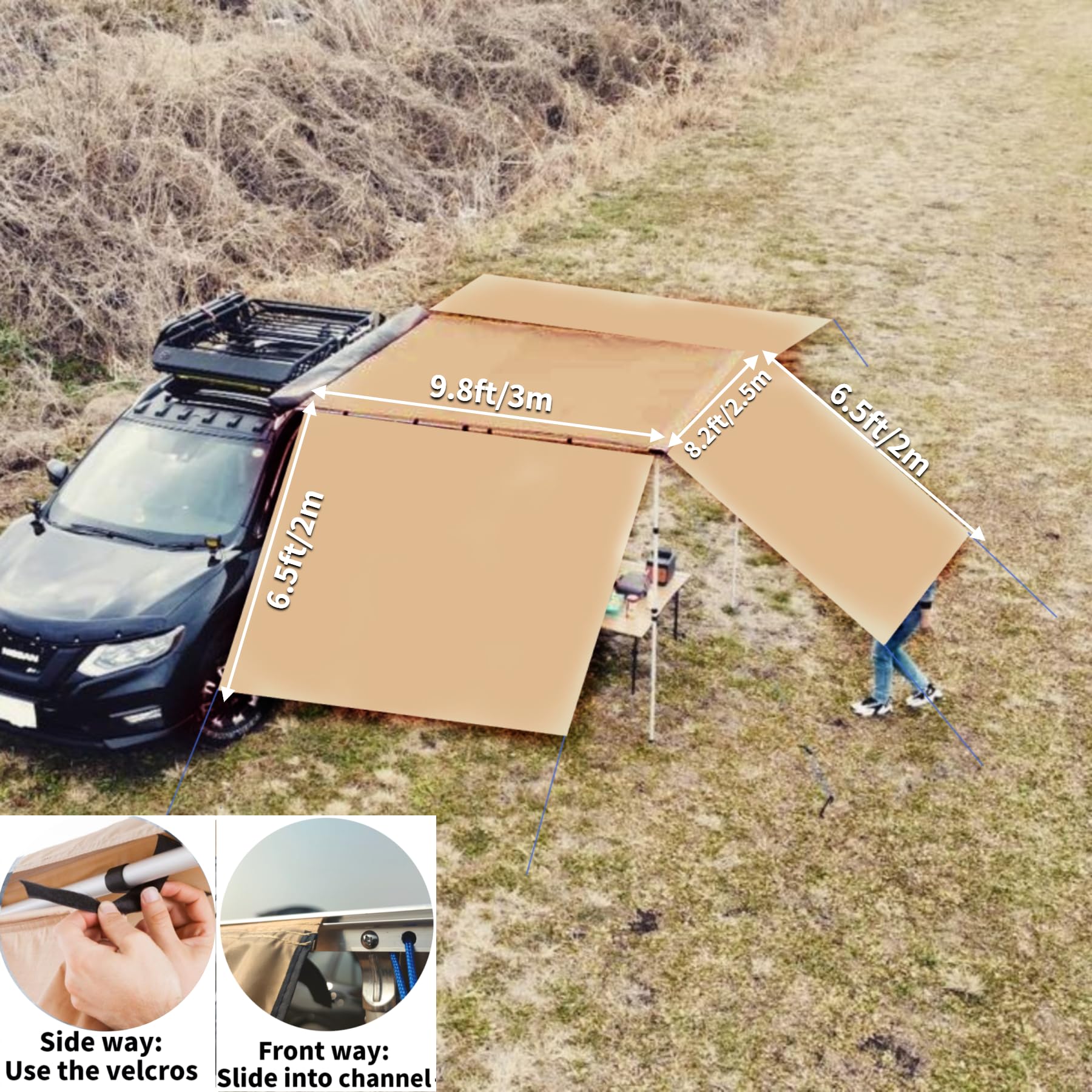 270 Awning DANCHEL OUTDOOR Vehicle Overlanding Awning With Front