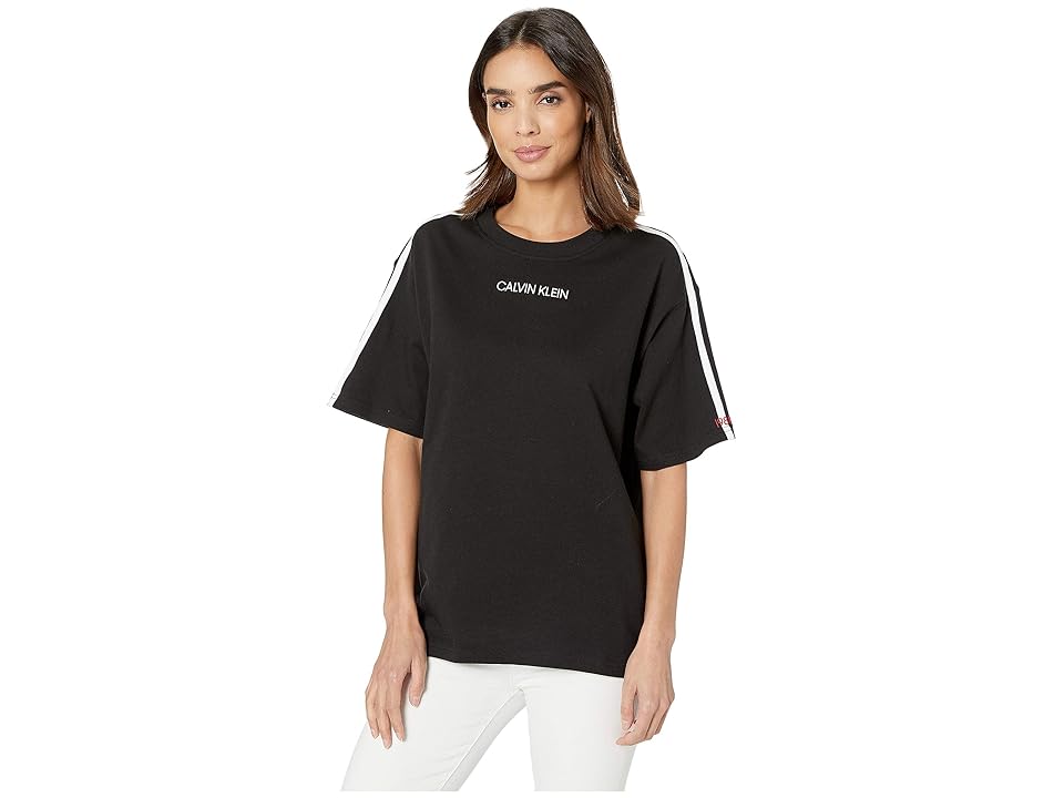 

Calvin Klein Underwear Statement Lounge Short Sleeve Crew Neck T-Shirt (Black) Women's Clothing