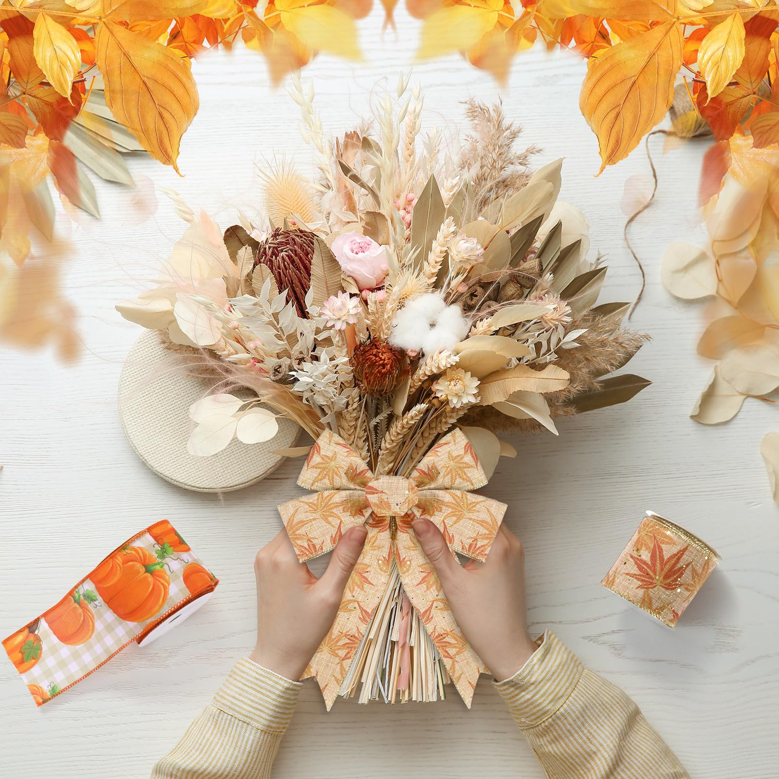Maple Ribbon Coord Snapklik.com : Blosssound Fall Ribbon Wired 2.5 Inch X 30 Yards Burlap ...