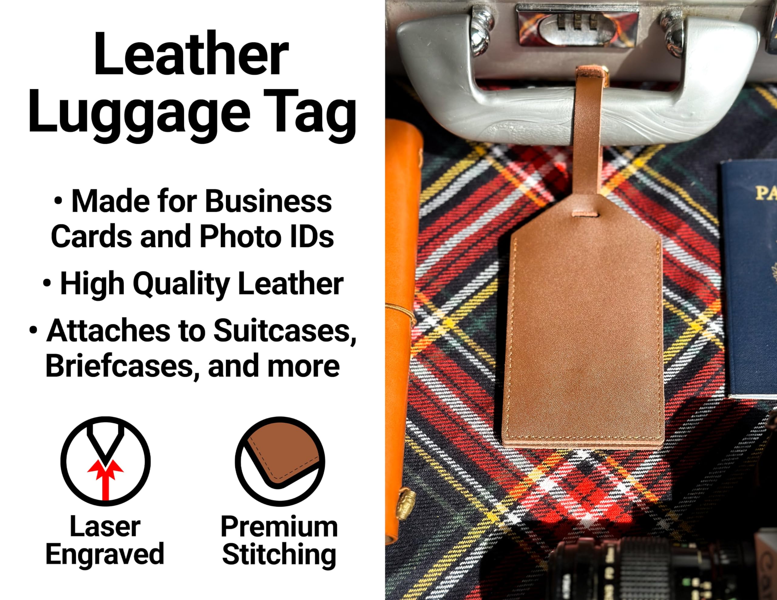 Nascar #2 Austin Cindric Leather Luggage Tag Engraved