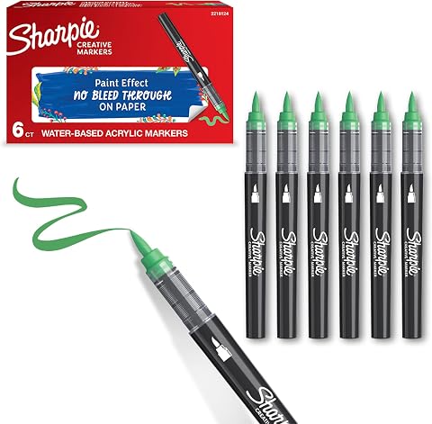 SHARPIE Akrilik markör, Fırça uç, Zümrüt yeşili