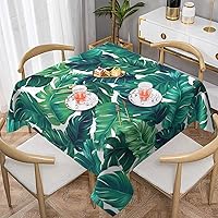 Vista 12 de YETTA YANG Mantel rectangular de tela rectangular con diseño de flores de colibrí, diseño floral, impermeable, para pícnic, fiesta, 54 x 72