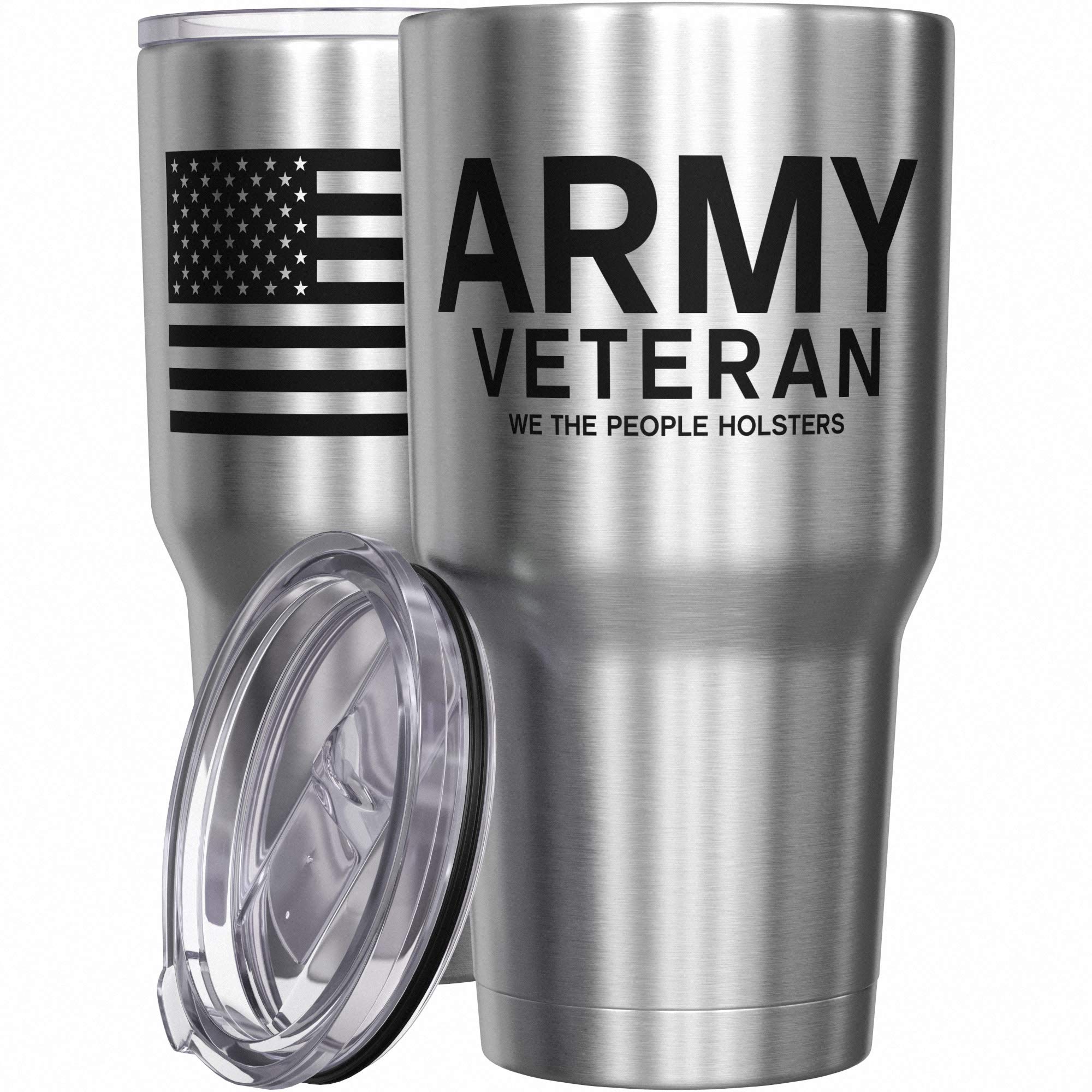 We The People HolstersWe The People Holsters - Army Veteran - Army Tumbler - American Flag Coffee Travel Mug - Veterans Day Tumbler - Double Insulated Tumbler - 30 oz