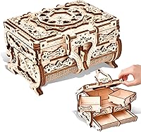 Vista 1 de 3D Wooden Puzzle Mechanical Treasure Box, Wood Creative Assembly Model Building Kits to Build for Adults and Teens, DIY Wooden Puzzle Hobbies