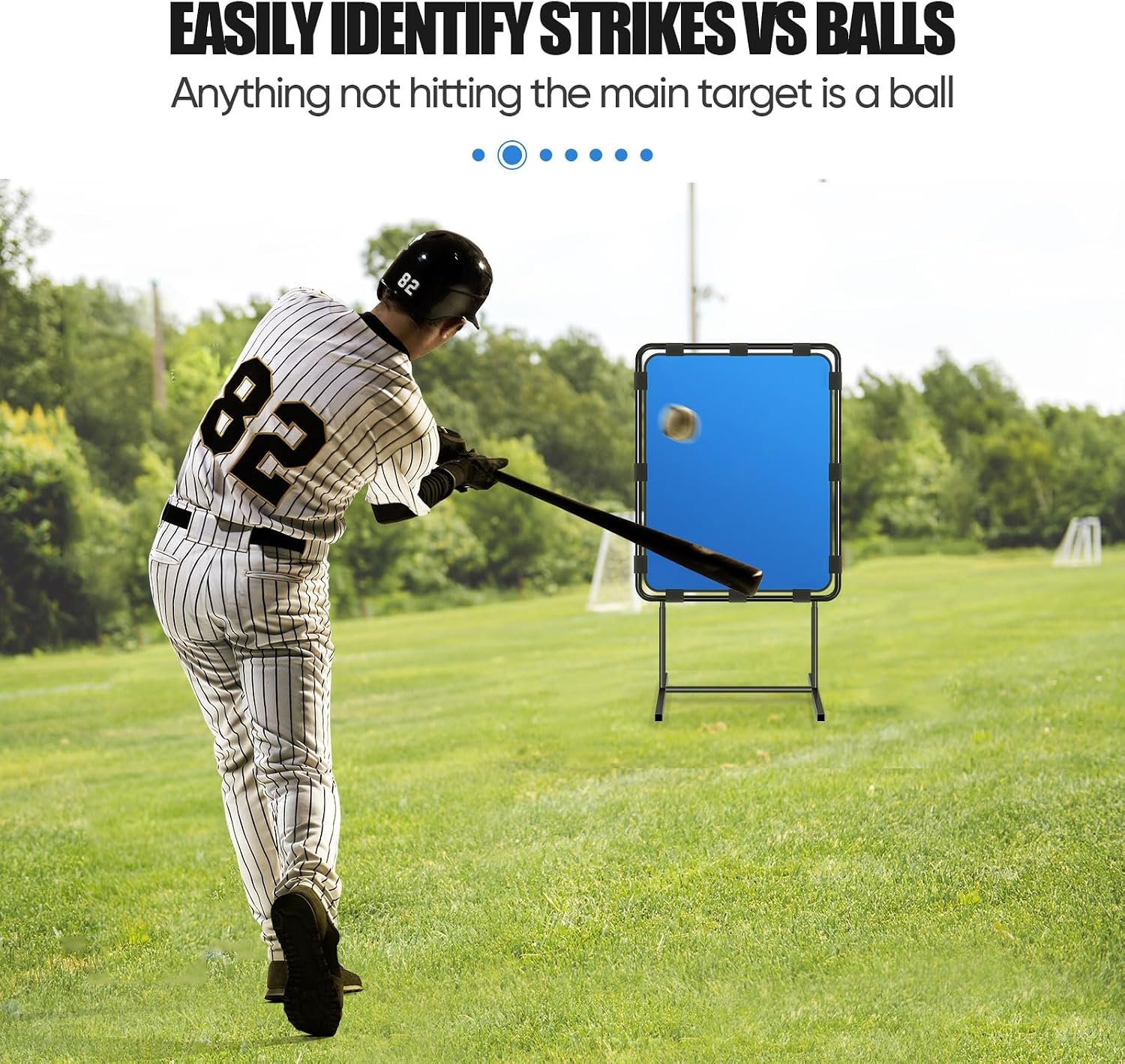 Baseball Strike Zone Target for Plastic Balls, Pitching Training Strike Zone, Height Adjustable, Ideal for Balls Training, Suitable for Indoors & Outdoors Various Occasions, Blue