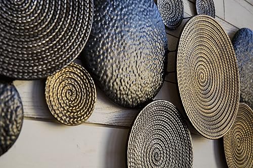 Miniatura 7 de Signature Design by Ashley Emsley - Decoración de pared de metal ecléctico de 44 x 22 pulgadas, acabados metálicos, estilo contemporáneo, moderno y