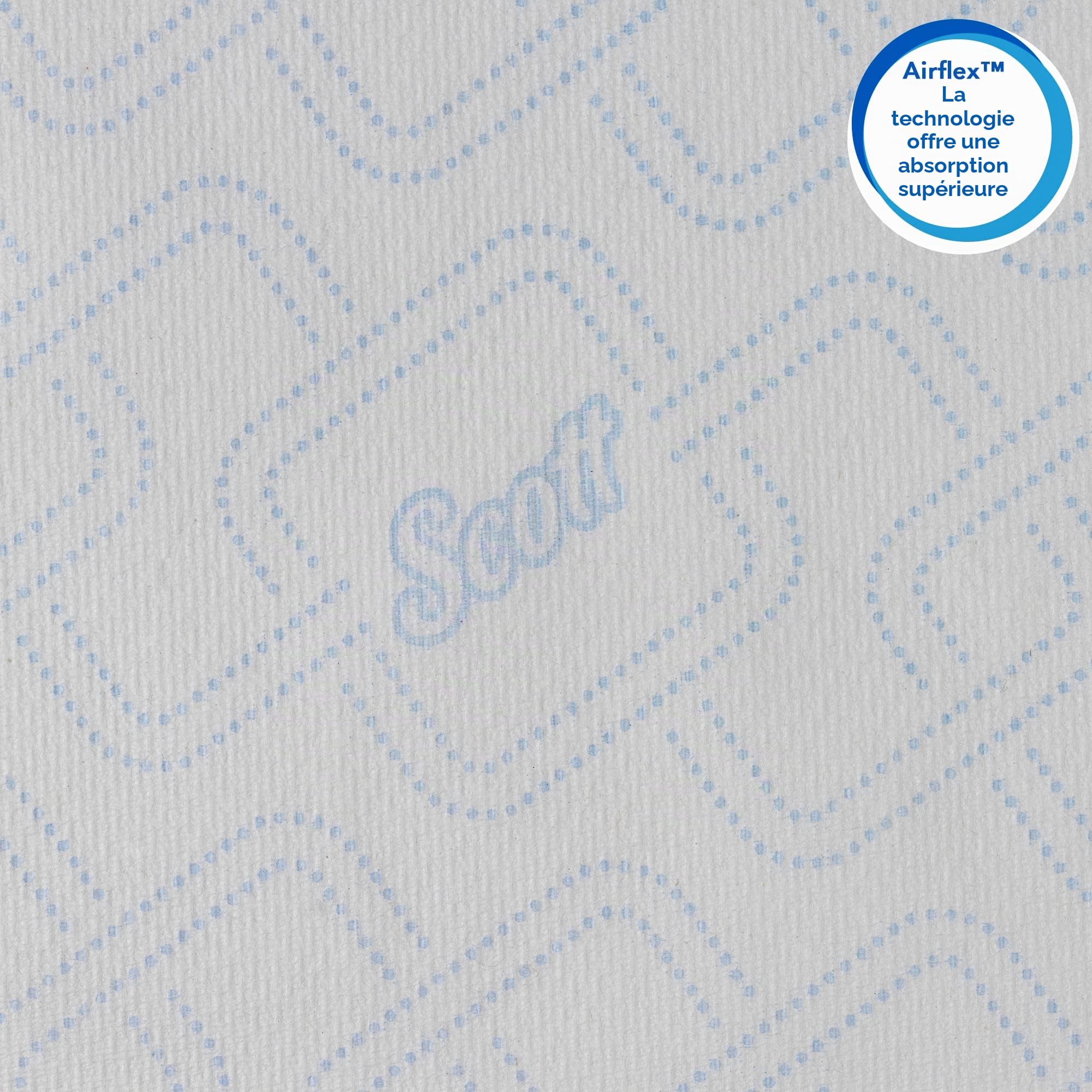 Scott® Essuie-Mains Rouleaux 6622, Papier Jetable 1 Épaisseur Haute Absorption, Airflex™ & Ecolabel, 6 Rouleaux x 300 m (1 800 m au total)