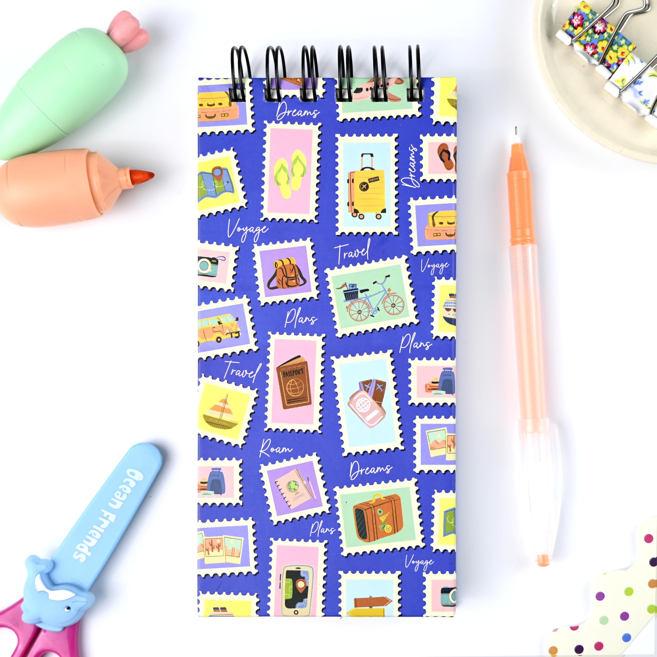 Articious To Do List | (9.2x19.8 cm) | Daily To Do Notepad | Task Checklist | Wirebound Desk Planner | 80 GSM | 264 Pages | 50 Tear Off Sheets for Grocery, Shopping, Checklist -Blue Brush