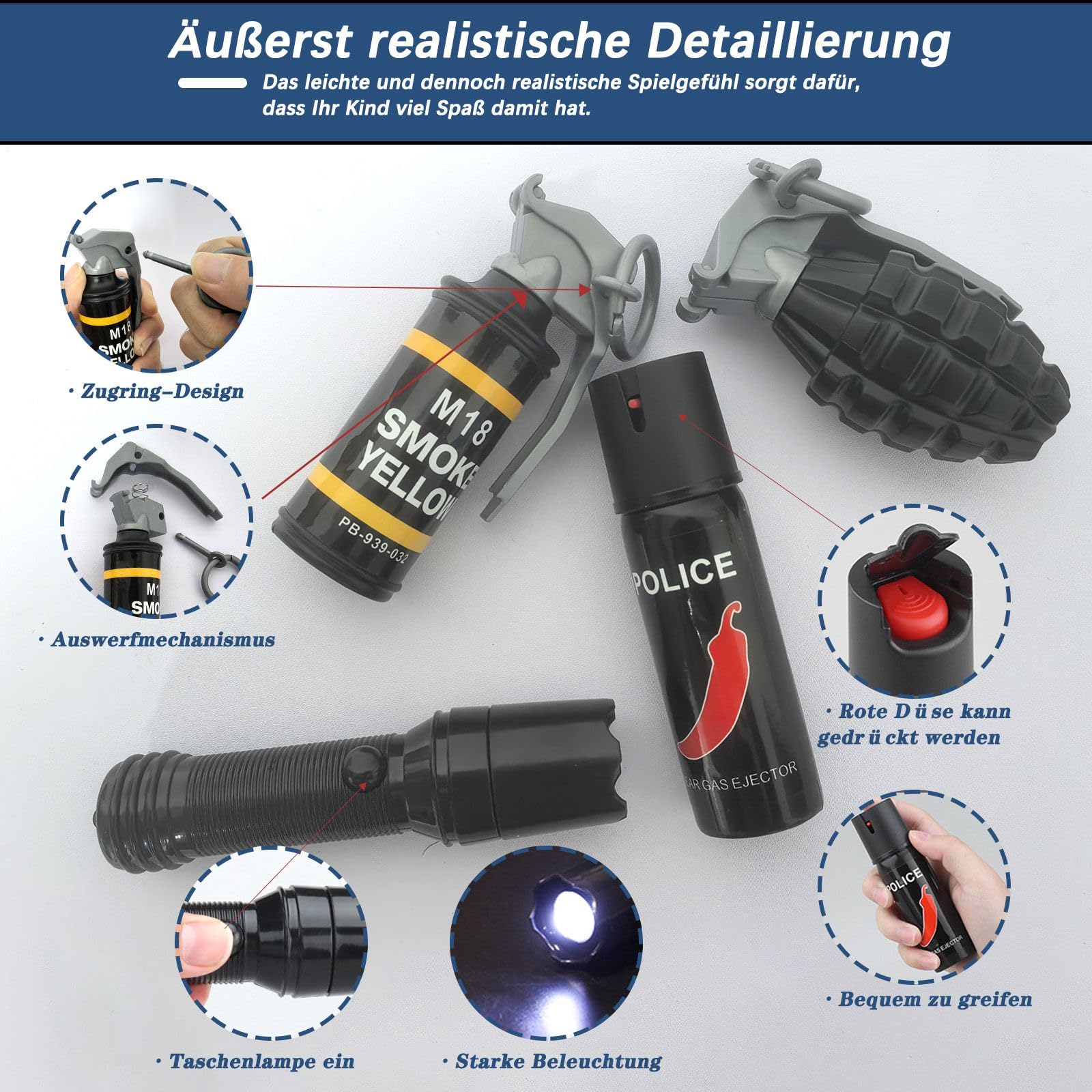 XSYKJGS Déguisement Policier Enfant 15 Pièces - Costume Police Complet avec Accessoires (Casque, Menottes, Gilet) pour Fille et Garçon - Idée pour Halloween et Carnaval