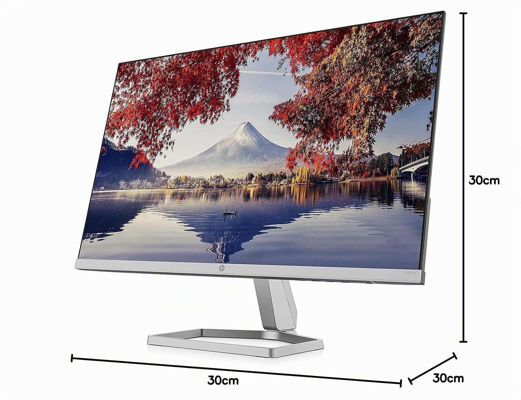 HP M24f - Monitor, schermo da 24 pollici, display Full HD IPS, 75 Hz, tempo di risposta 5 ms, VGA, HDMI, argento/nero