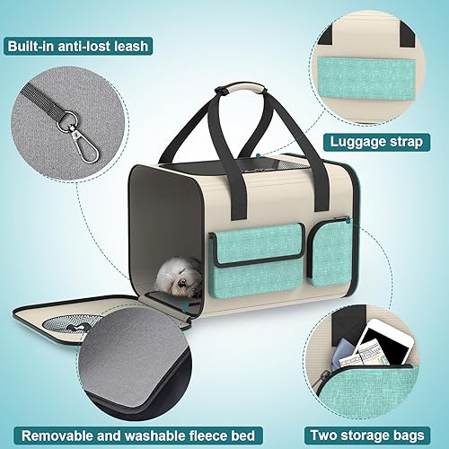 Miniatura 5 de Transportador de gatos suave para aerolíneas aprobado bolsa de viaje para perros pequeños - Transportador de viaje para mascotas para gatos pequeños
