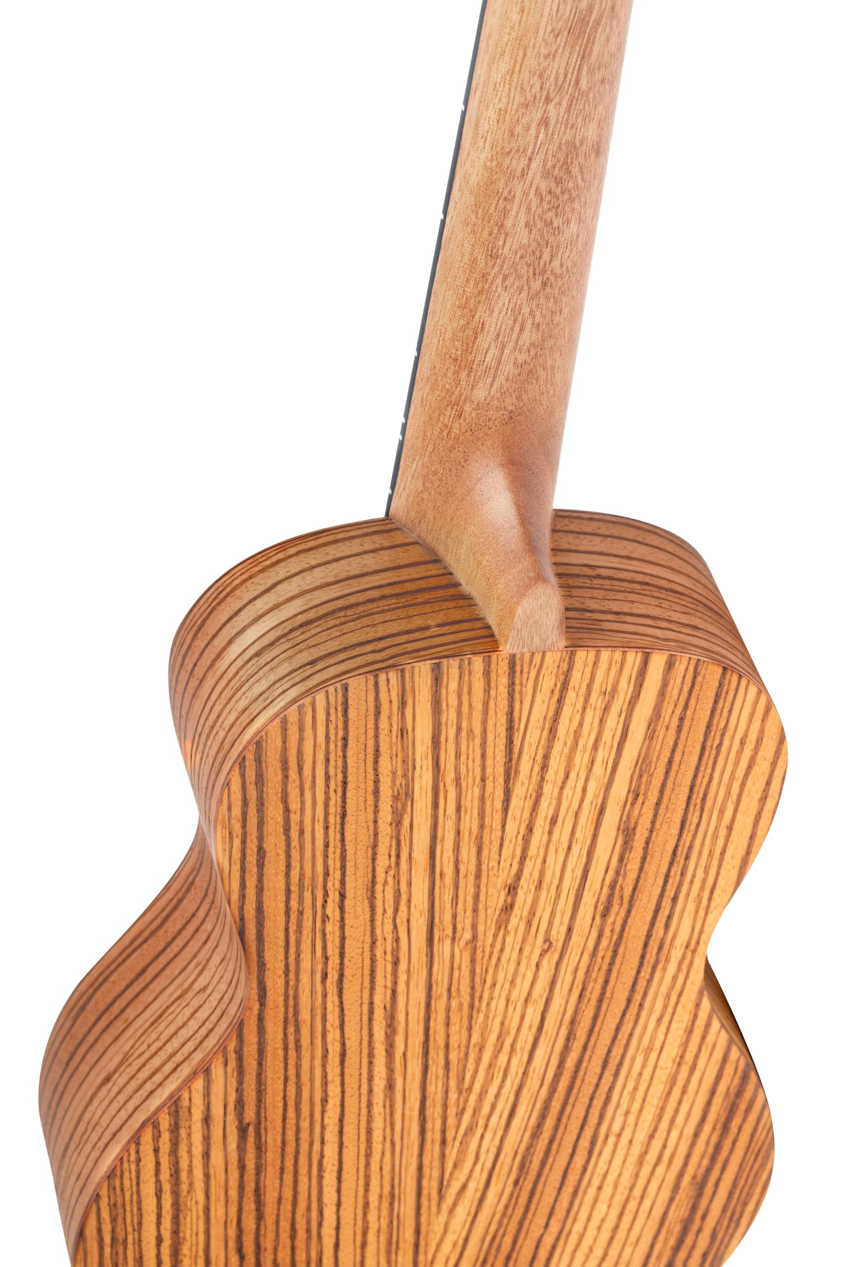 Ortega Guitars Timber Series Linkshänder Akustik Konzert-Ukulele - Zebrano | Nylonsaiten, Sapele-Decke & -Korpus Satin Finish Natur, inkl.Pro-Gigbag, RFU11Z-L