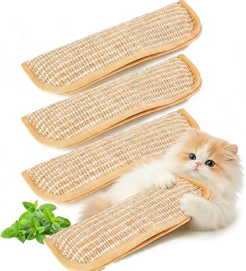 yanhe 3Pcs Catnip Pillows for Cats,Sisal Scratching Pad, Bite Resistant Kitten Teething Toy, Interactive Cat Kicker and Scratching Toys for Indoor Cats