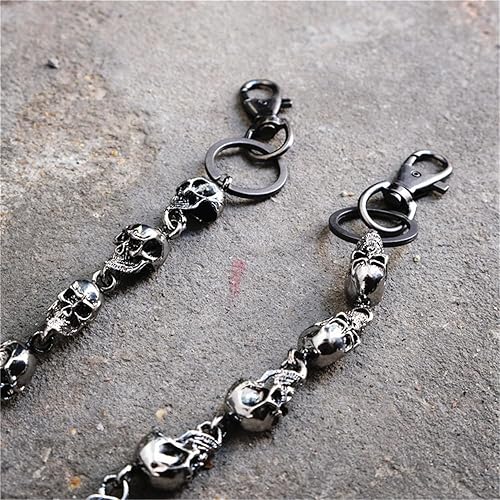 Miniatura 3 de PINKPIN Skull Wallet Chains for Men Pants Chain Jean Chains Belt Chain Biker Chain Skull Chains Halloween Costumes Decor Pocket Chains Punk Heavy