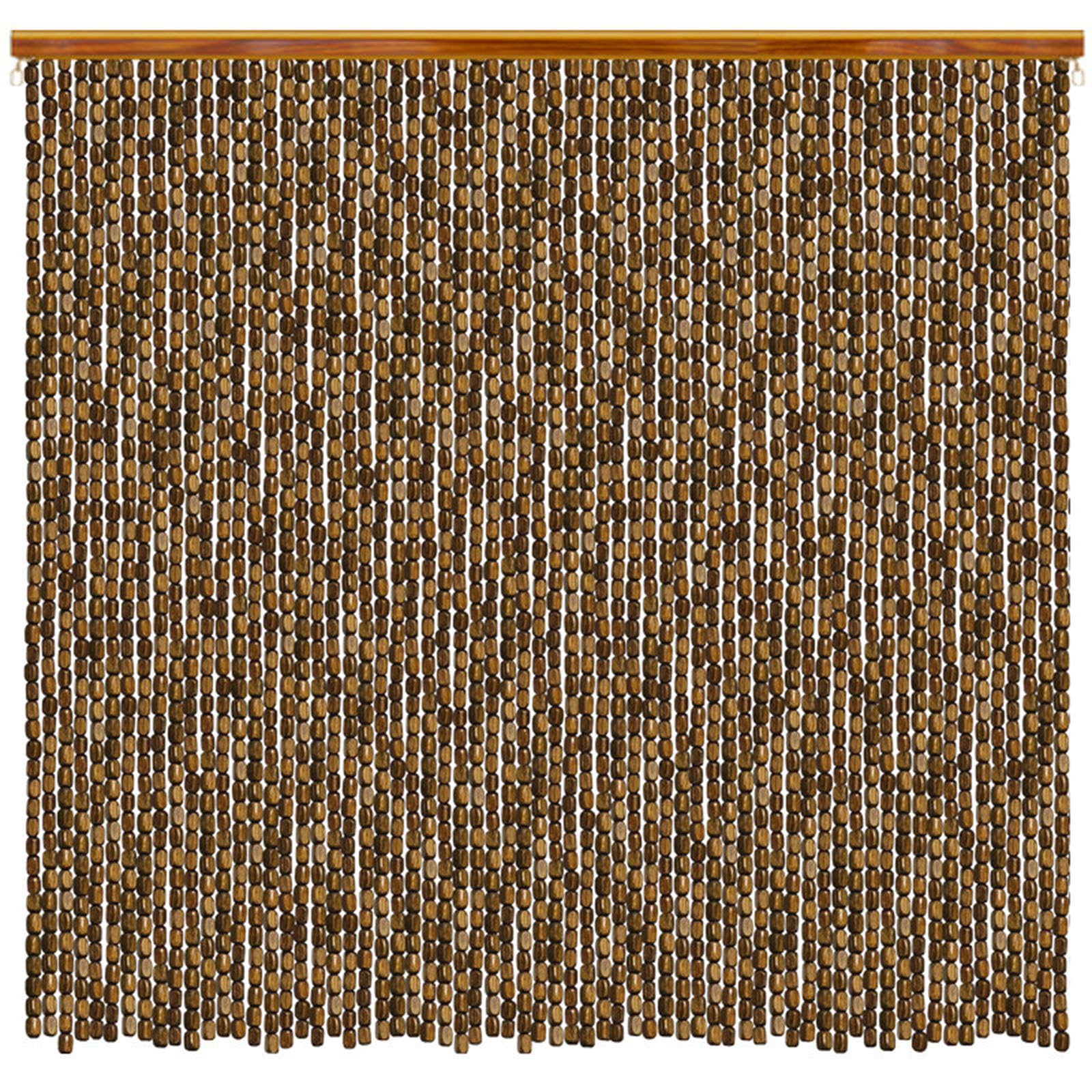 Rideau de Porte en Perles de Bambou pour Entrée,Rideaux de Porte pour Extérieur Intérieur Deco,Convient comme Moustiquaire pour Chambres,Salon,Balcons,Restaurant (121 brins 120cm x 90cm)
