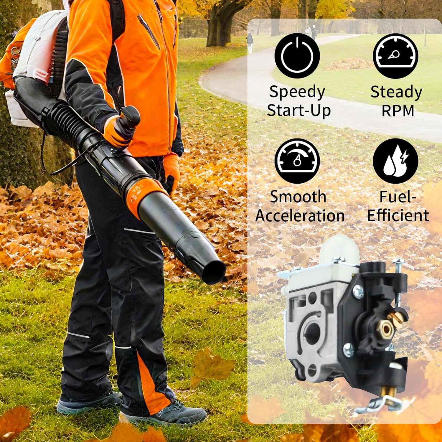 Carburetor Kit for Echo PB-251 PB-265L PB-265LN PB-255 PB-255LN ES-255 Backpack Leaf Blower, Replace Carburetor Assembly