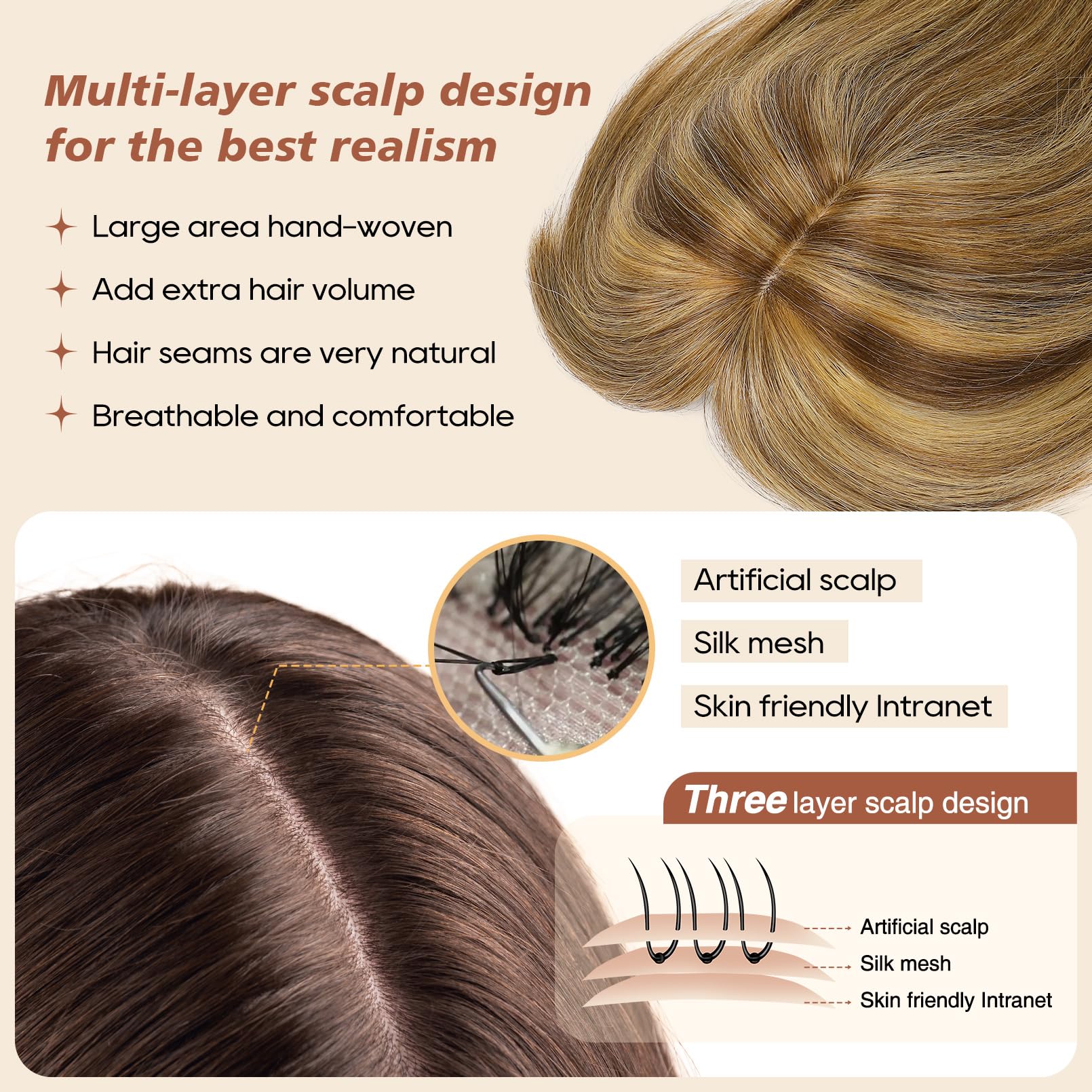 Flufymooz 100% Real Human Hair Toppers - Image 4