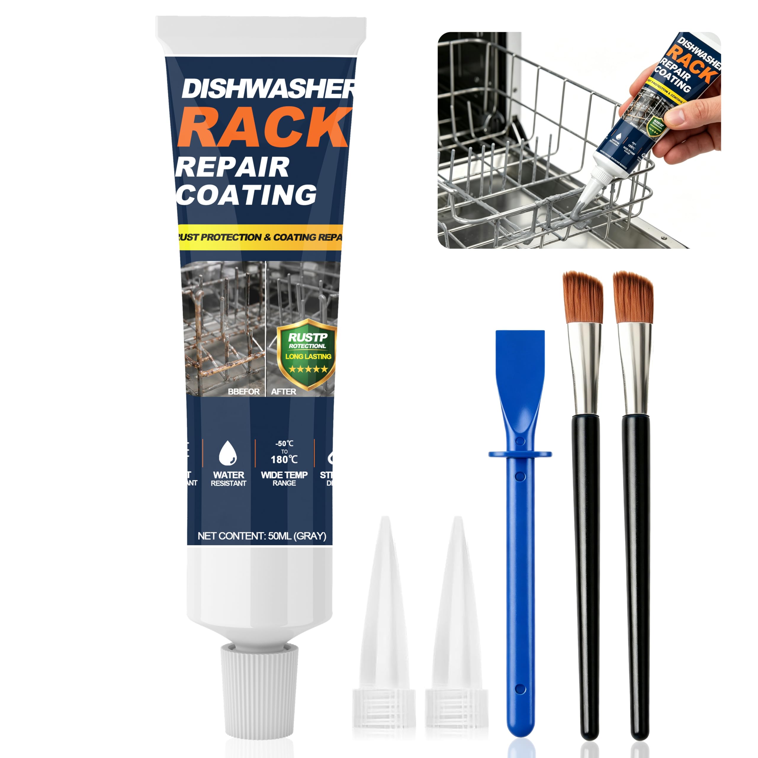 Dishwasher Rack Repair Kit, Rust Repair Coating, Gray, 50ml