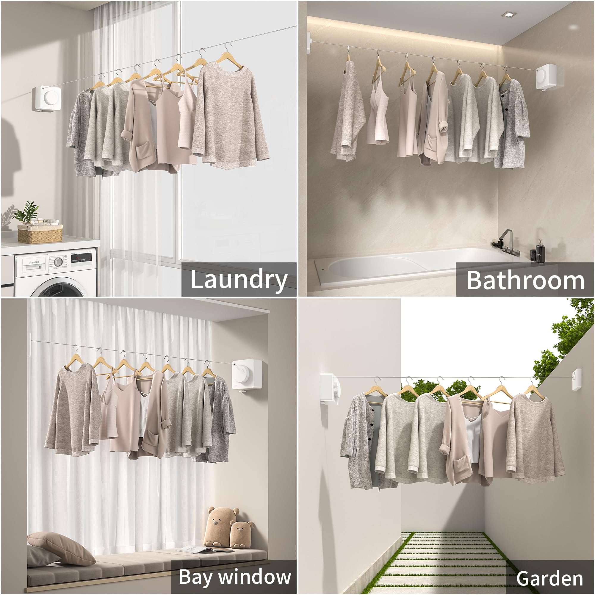 Retractable Clothesline - Indoor Wall Mount -5