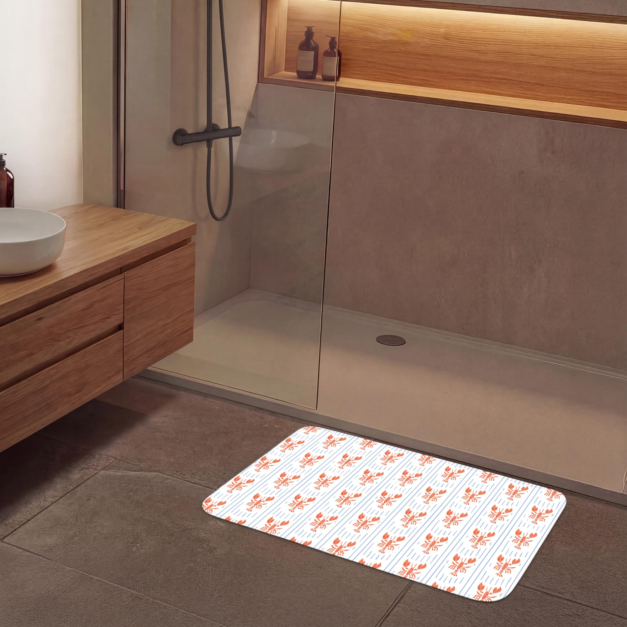 Tapis Salle De Bain Decoration Absorbant Antidérapant Lavable Non