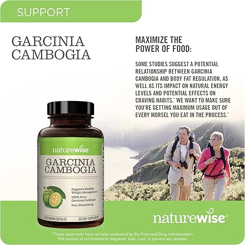 Miniatura 4 de NatureWise Pure Garcinia Cambogia (suministro de 2 meses) Extracto de HCA 100% natural concentrado al 60% para apoyar procesos metabólicos y