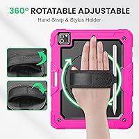 Vista 3 de SEYMAC Funda para niños para iPad Pro 12.9 2022/2021/2020/2018, resistente protección a prueba de golpes con protector de pantalla, soporte