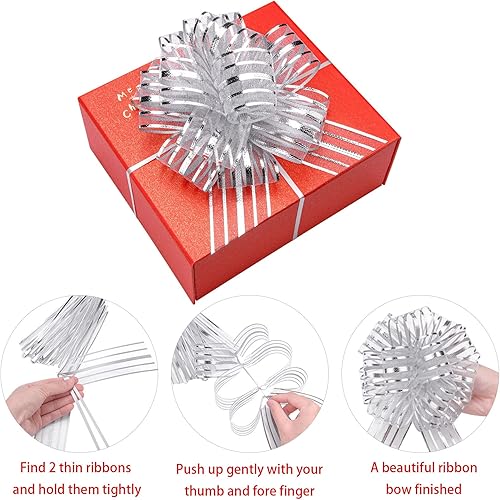 Miniatura 3 de 20 lazos grandes para envolver regalos lazo de organza de 6 pulgadas con cinta para envolver cajas de regalo cestas y bolsas decorar Navidad bodas y