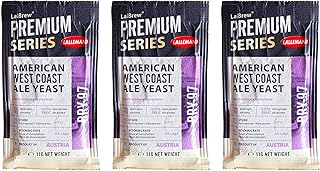 Craft A Brew - LalBrew BRY-97™American West Coast Ale Yeast - American Beer Dry Yeast - For Craft Lagers - Ingredients for Home Brewing - Beer Making Supplies - (3 Pack)