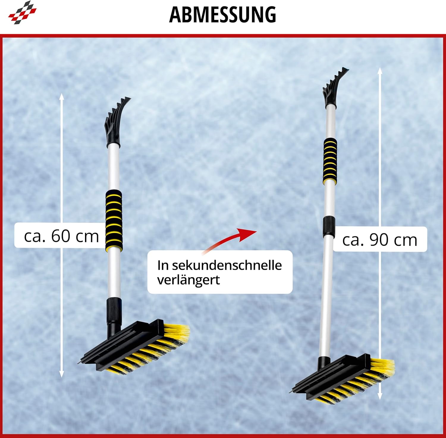 Walser 23205 Brush with Ice Scraper and Rubber Telescopic 60 – 90 cm