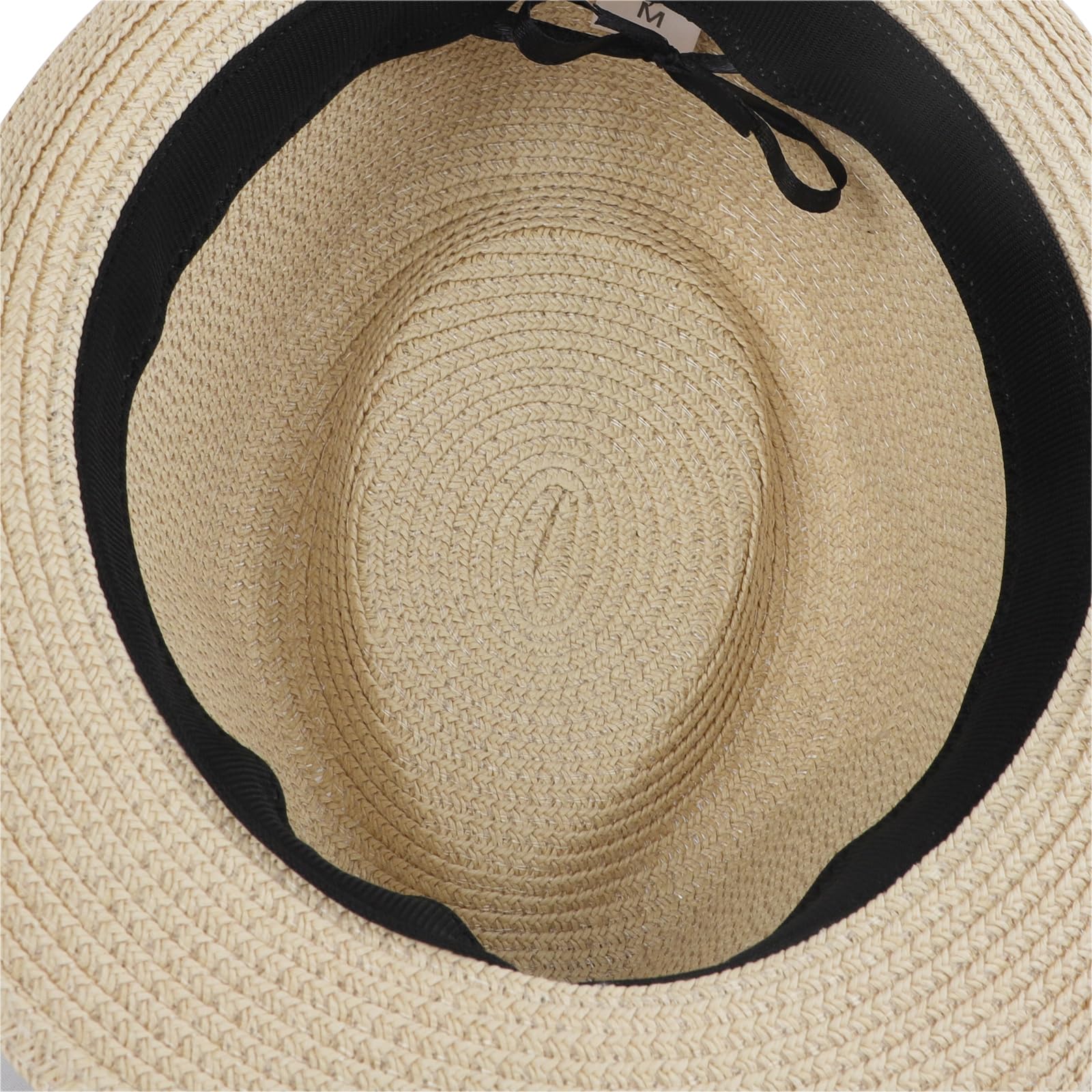 YJZQ Cappello di paglia, stile Panama, per bambini, estivo, cappellino pieghevole, cappello da sole, per spiaggia, cappello tradizionale panama, per il tempo libero per la testa, 52-53 cm