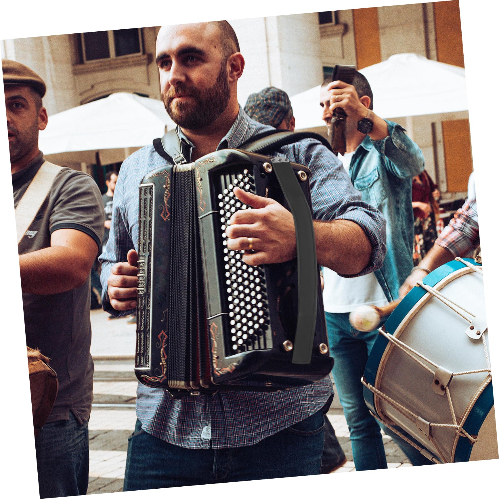 TOGEVAL Bass Strap Black Leather Left-handed 60-72 Size Padded for Comfort Durability