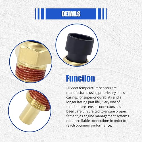 Miniatura 5 de HiSport 12146312 Sensor de temperatura del refrigerante de agua del motor compatible con Acura 1996-1999, Buick 1976-2005, Cadillac 1980-2004,