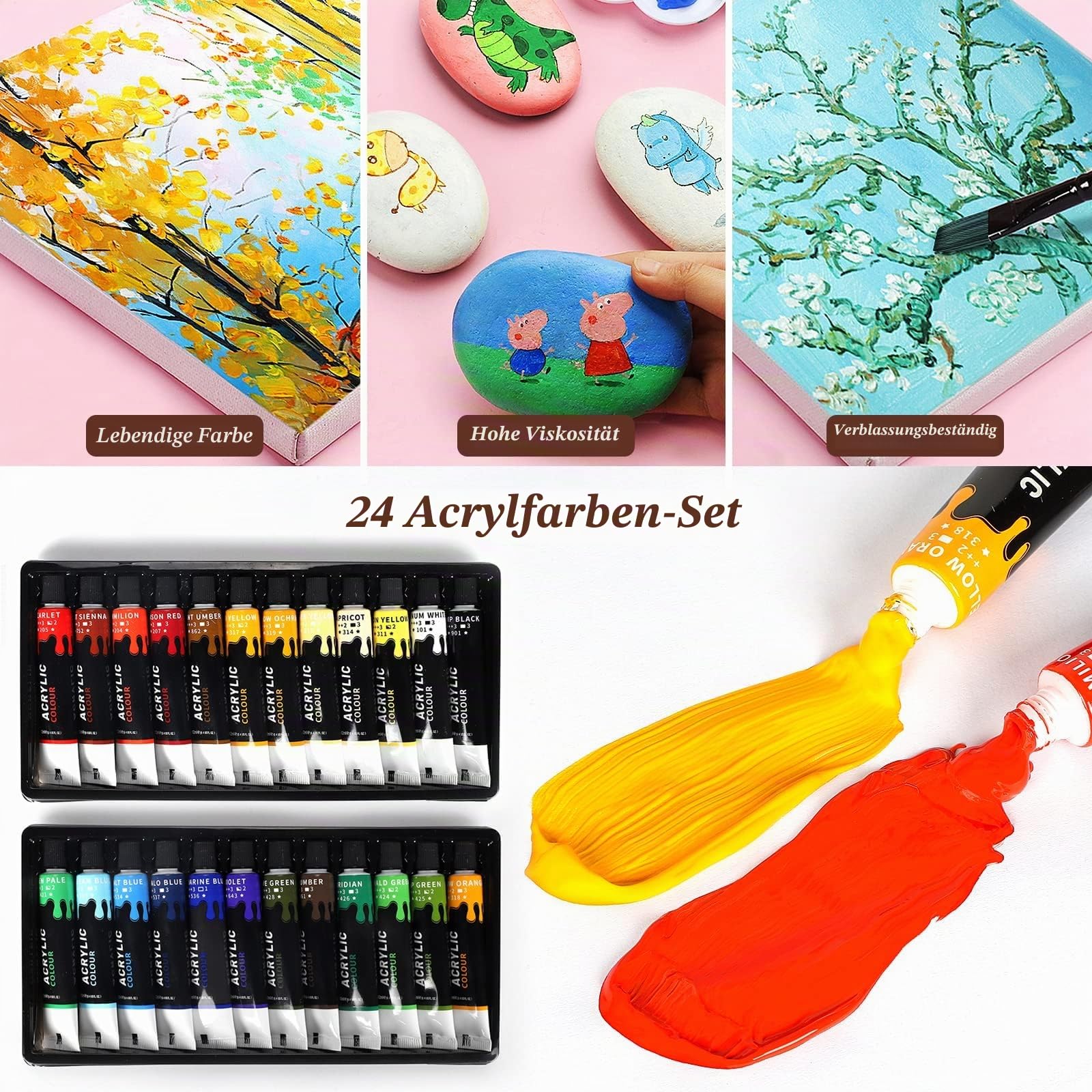 Tisch-Staffelei Art Staffelei Desktop zum Malen, Premium Holz Sketchbox | Verstellbare Kofferstaffelei mit 55 Teiliges Luxus Malkoffer Enthalten, für Erwachsene, Künstler und Studenten