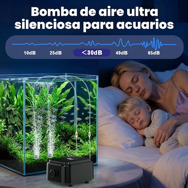 Foto 6 de 8 de hygger Bomba de aire silenciosa para acuarios <30 dB