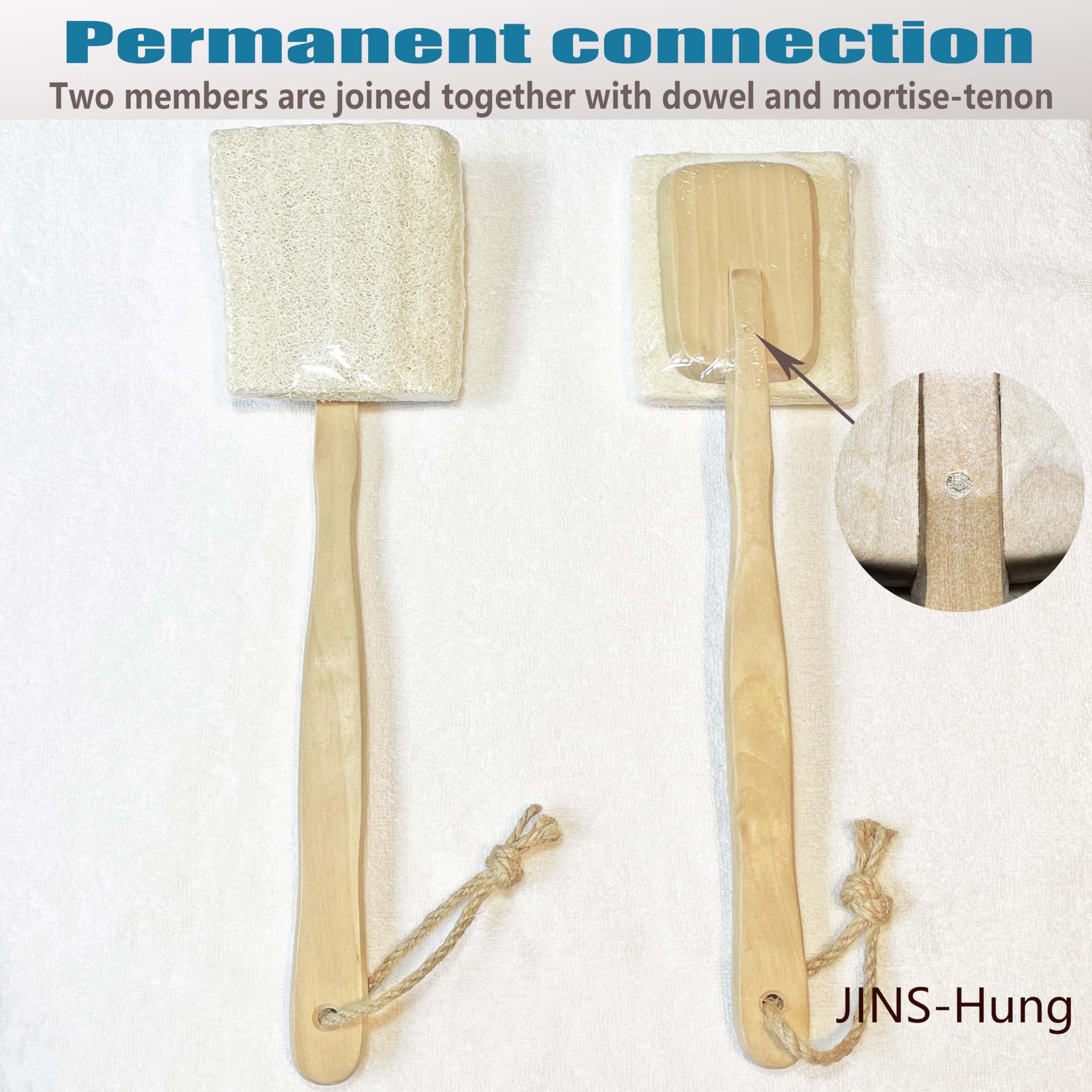2er Pack Luffa-Peeling-Badebürsten - Natürlicher Luffa-Schwamm Auf Holzstab, 42 Cm - Rückenbürste Für Damen Und Herren, Duschfest