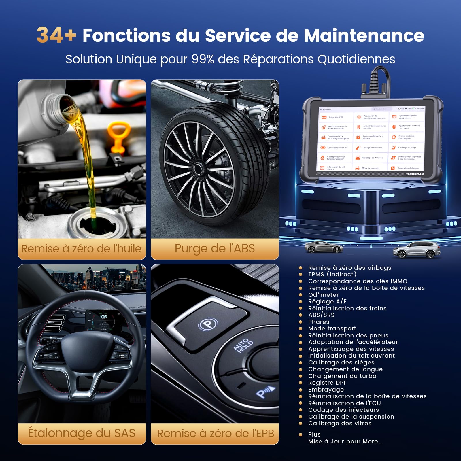thinkcar ThinkScan TK689 Valise Diagnostic Auto, Bidirectionnel OBD2 Diagnostic Automobile Complet, 34+ Réinitialisation, Codage ECU, FCA Autoauth, CANFD&DoIP, Mise à Jour Gratuite à Vie