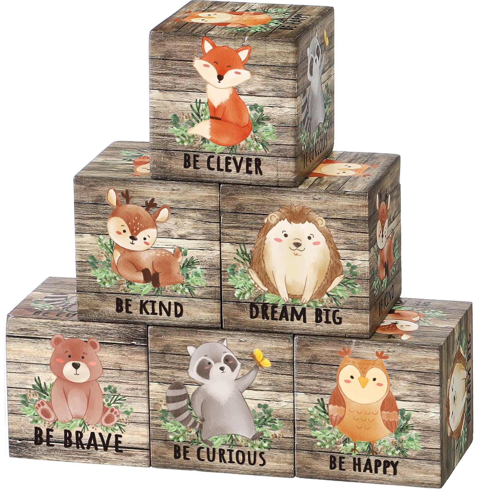 6 Pcs Woodland Animal Baby Shower Nursery Decoration,Brown
