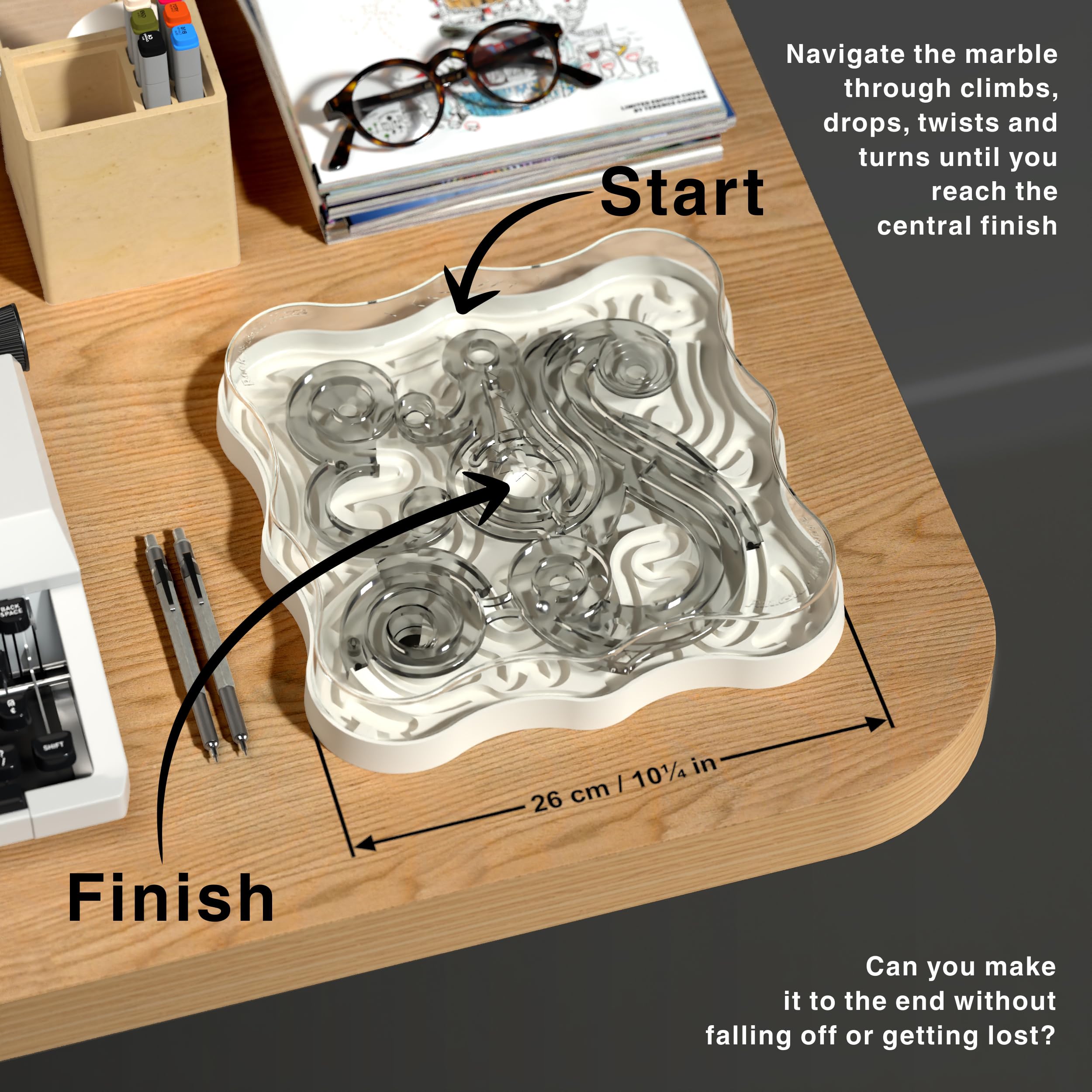 FUNKSTAR HARDWARE® Rock & Roll Maze, White, 5 cm x 26 cm x 26 cm - Image 2