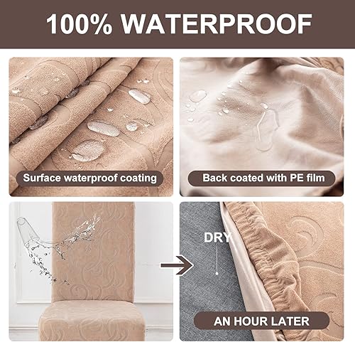 Vista 147 de Genina Fundas impermeables para sillas Parsons de comedor, fundas elásticas para sillas Parsons para comedor, cocina, funda protectora para silla