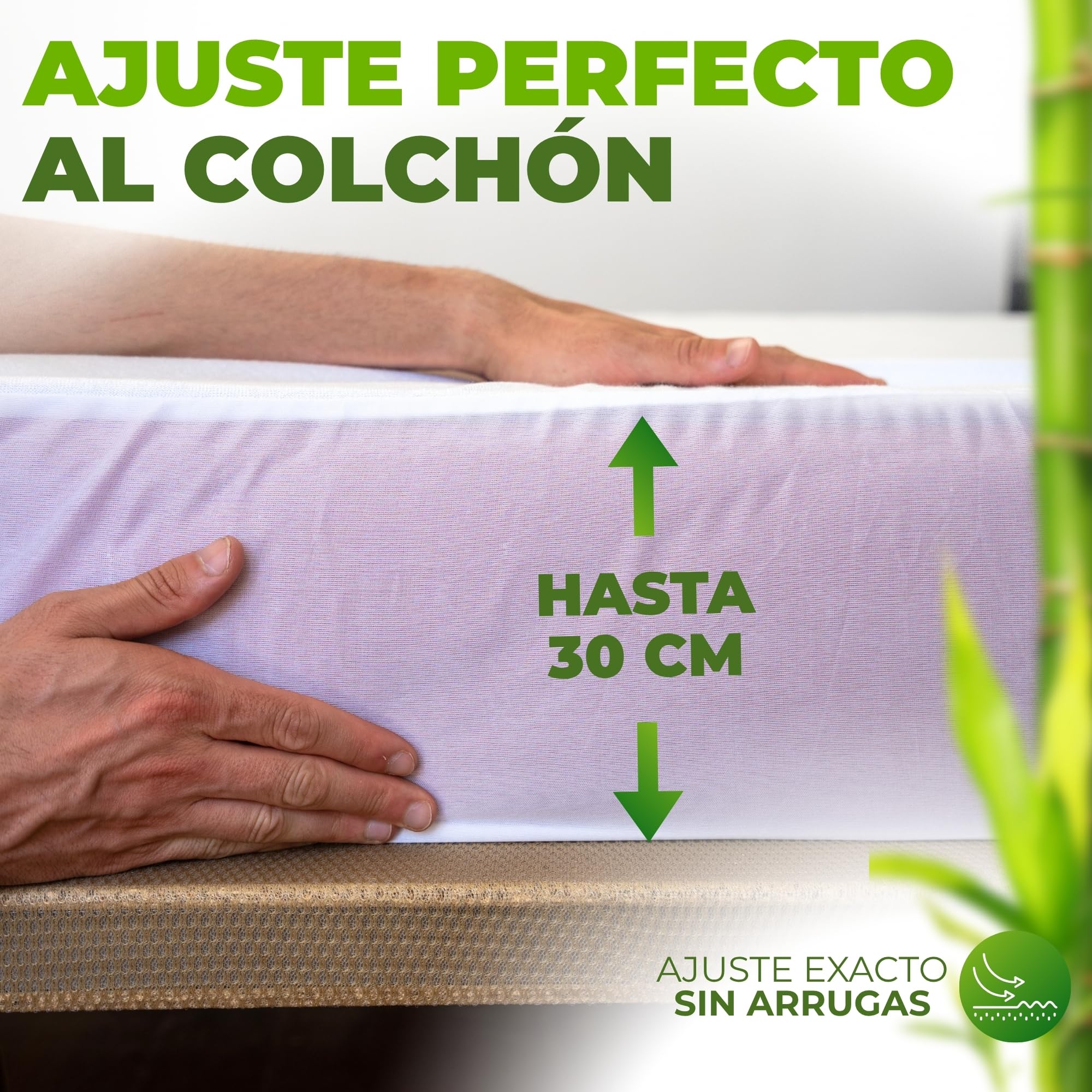 Protector Colchón de Bambú Impermeable Ajustable Transpirable Termorregulador Suave Hipoalergenico Antiacaros OekoTex Silencioso Lavable Antimanchas para Adultos Niños Mascotas 135x190
