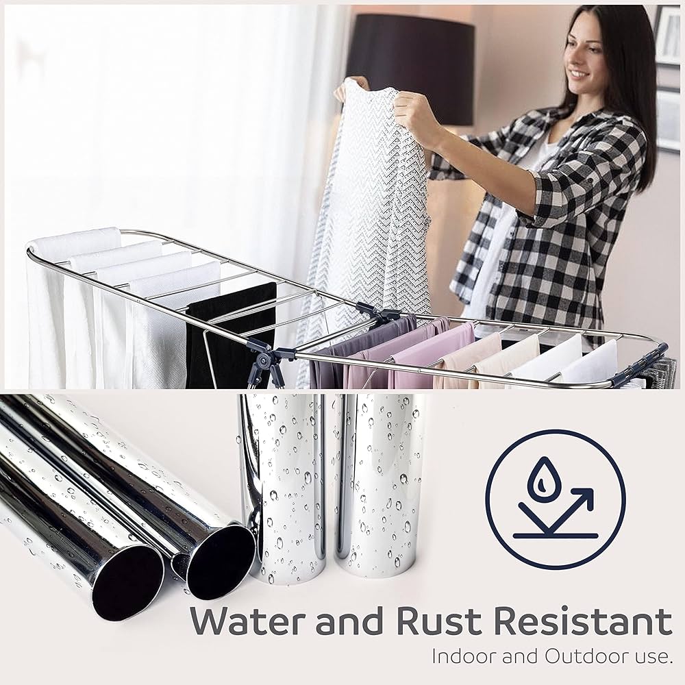 Clothes Drying Rack 52-92 Inch Retractable Foldable Drying Rack