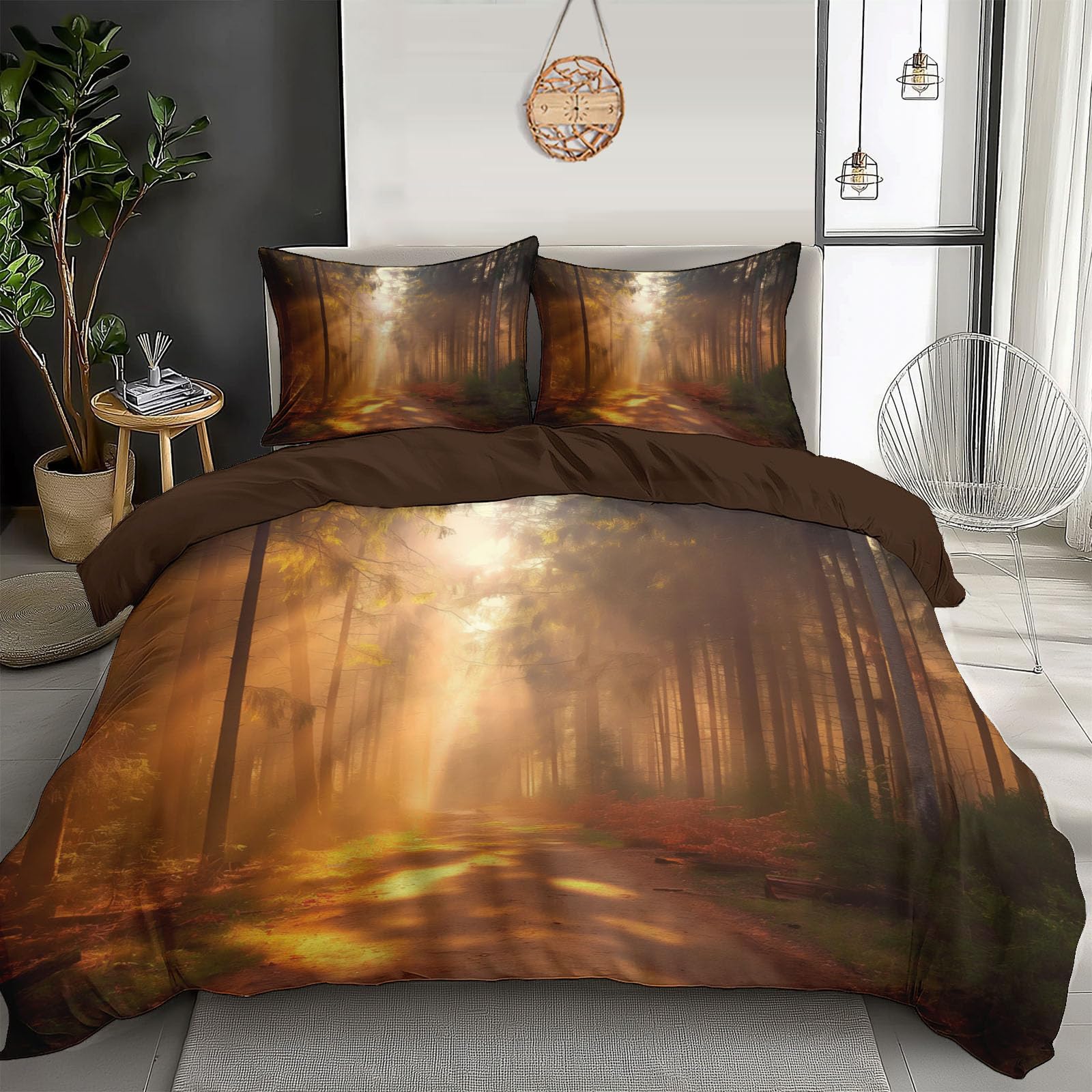 Housse de couette 240x260 paysage ensoleillé en microfibre de prestige