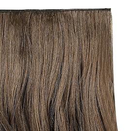 REECHO 20 1-pack 3/4 Full Head Curly Wave Clips in on Synthetic Hair Extensions HE008 Hair pieces for Women 5 Clips 4.5 Oz Per Piece - Ash Light Brown