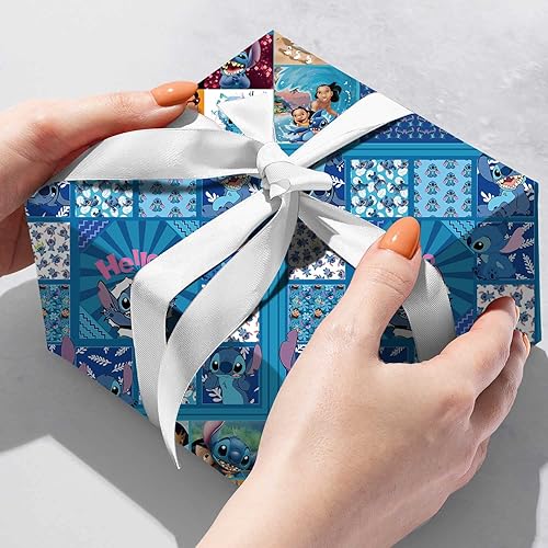 Miniatura 6 de EYQQM Paquete de 5 papel de regalo de puntada de 20.1 x 29.5 in, papel kraft duradero, paquete de envoltura de regalo para cumpleaños de niños,