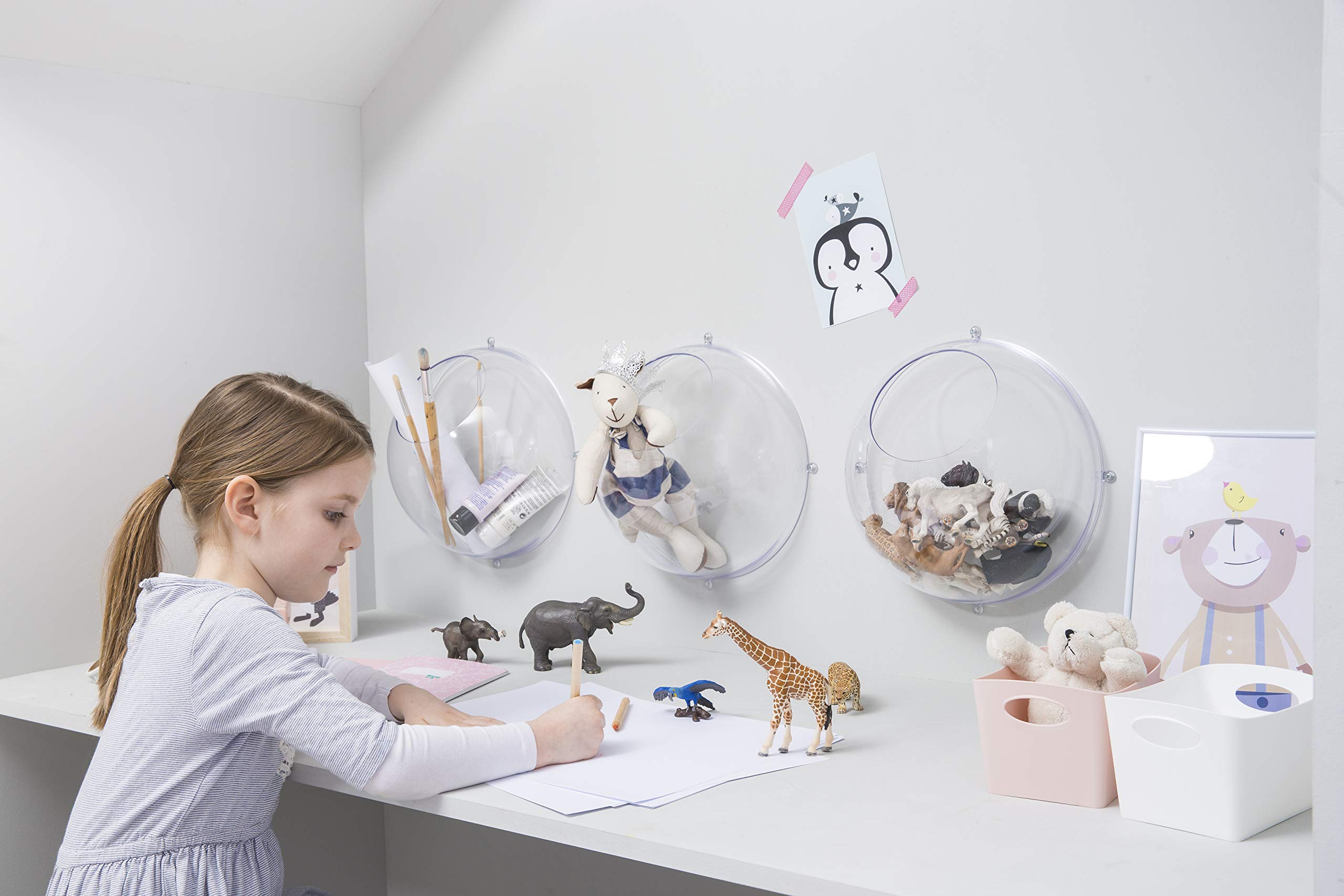 Koziol Orion Wall, Storage, Organizer, Hanging Display, Ornament, Interior Design, Sales Presentation, Crystal Clear, 327x327x301 mm