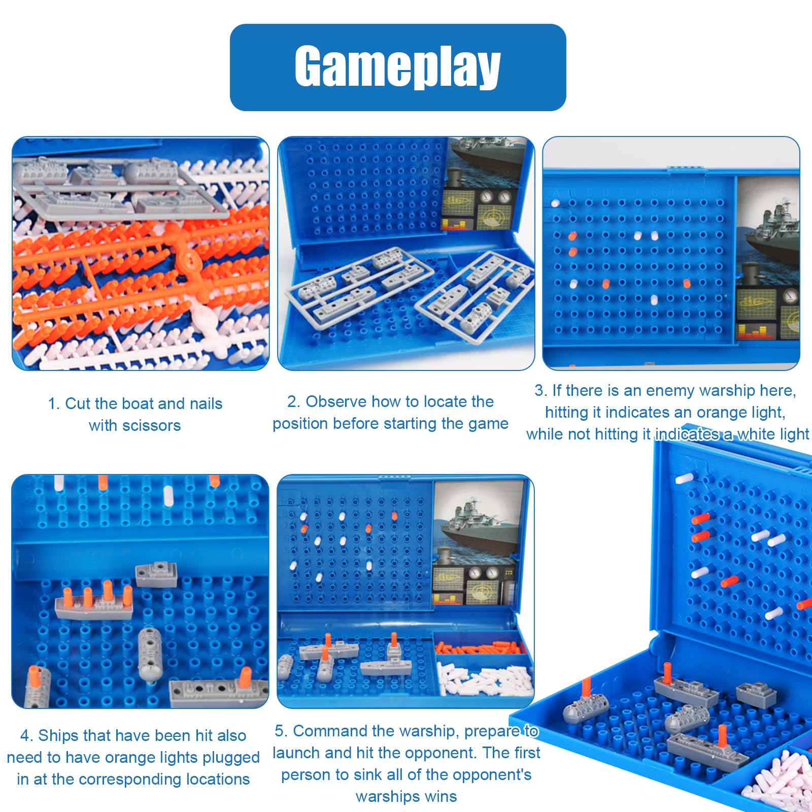 Yooyan Sea Battle Ship Board Game, Battleship Classic, Sink the Ships Board Game, 2 Player Strategy Board Game - Image 2