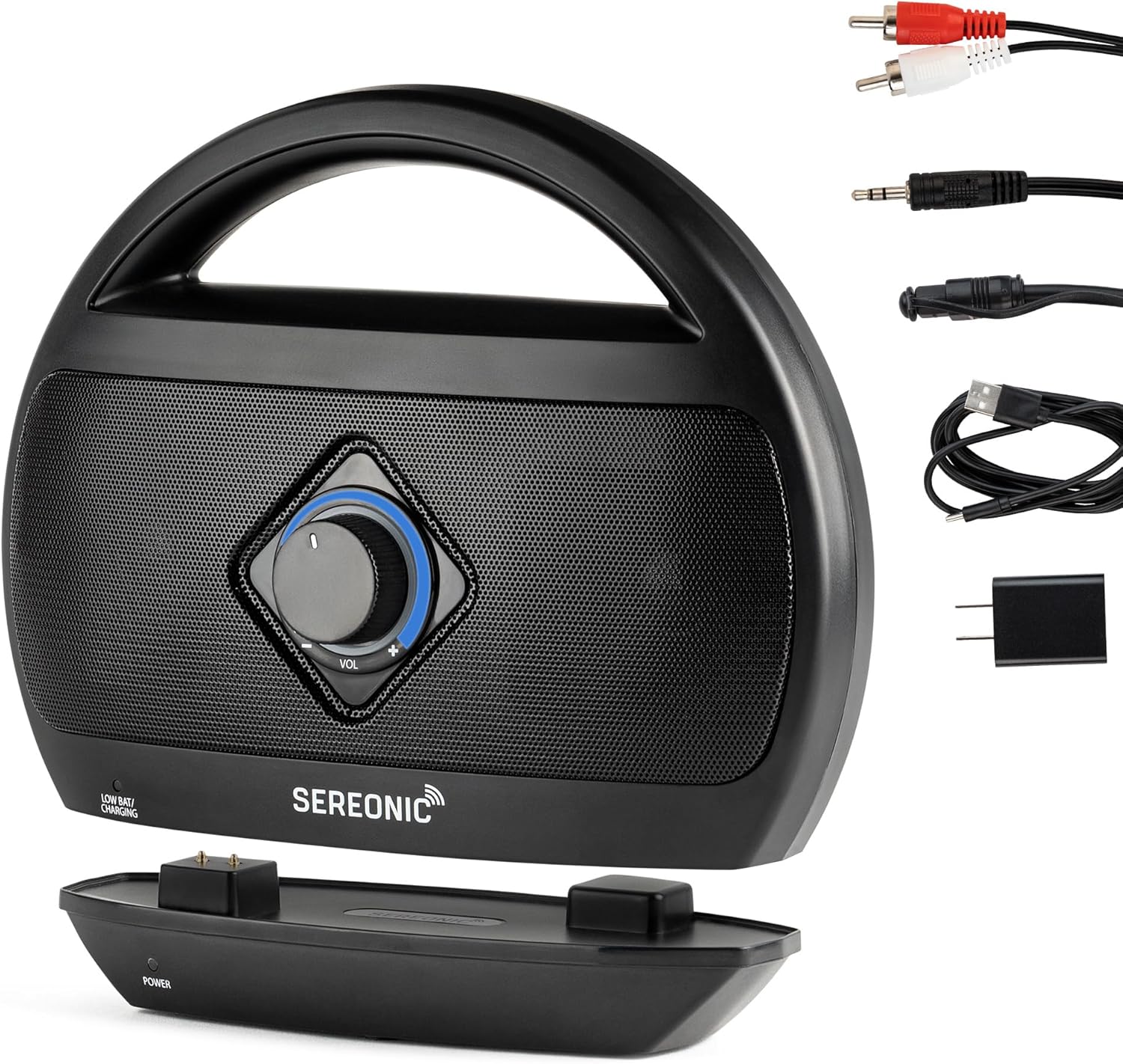 Portable Wireless TV Speakers – Ideal for TV Watching Without The Blaring Volume – Wireless Speakers Designed for Hard of Hearing, Elderly, and Seniors