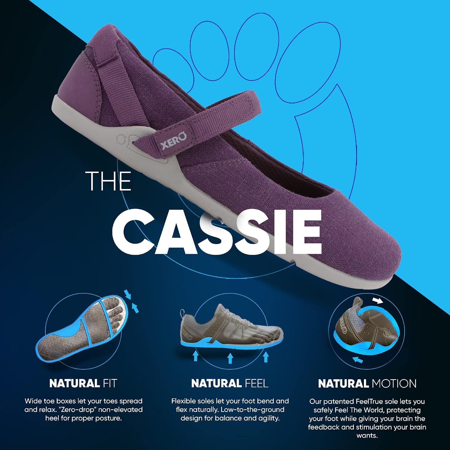Xero Shoes Women's Cassie Hemp Shoe - Comfortable Mary Jane Style Ballet Flat